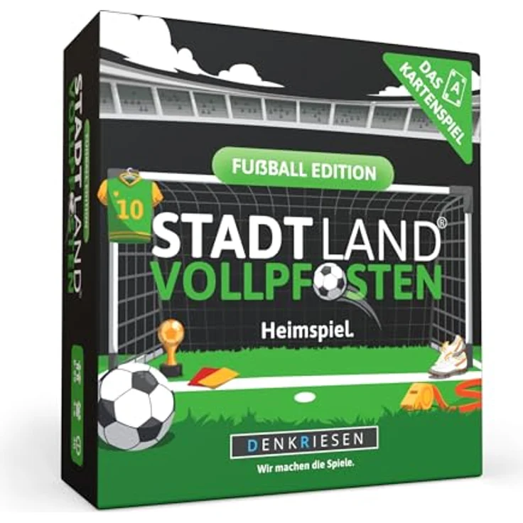 DENKRIESEN Stadt Land Vollpfosten® Das Kartenspiel – Fußball Edition | 200 Kategorien, 120 Spielkarten | Ab 8 Jahren | 3-6 Spieler | Familienspiel – Bild 1