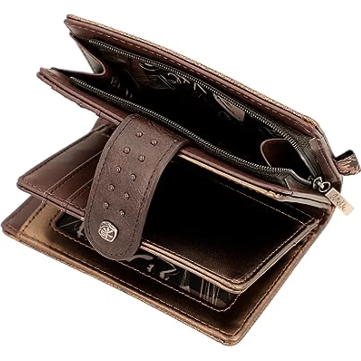 Anekke Nature Shodō Flexible RFID Geldbörse, dunkelbraun mit 10 Fächern und RFID-Blocker – Bild 7