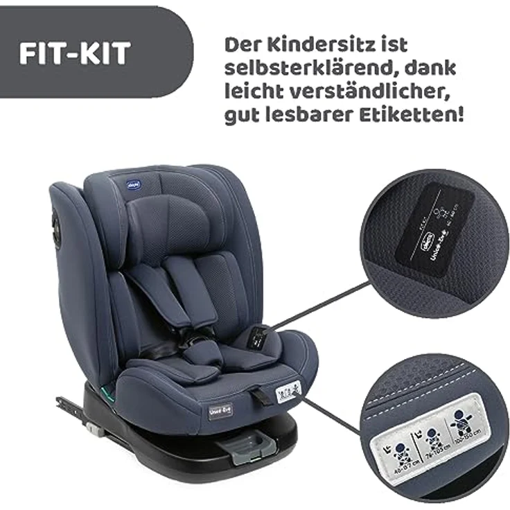 Chicco Autokindersitz UNICO EVO I-SIZE, verstellbarer Autositz für Kinder von 0 Monaten bis 12 Jahren, schwarz – Bild 13