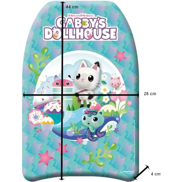 John Schwimmbrett Gabbys Dollhouse, grün oder violet, robust und kindgerecht, 43 x 32 x 3,5 cm – Bild 3