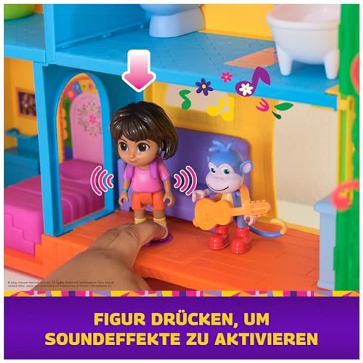 Spin Master 76563 DTE Dora - Casita Spielset mit 7 Spielbereichen, inklusive Figuren von Dora und Boots, Geräuschen aus der Show und exklusiven Sammlerkarten – Bild 8