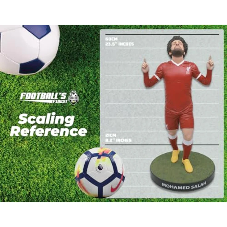 SoccerStarz Footballs Finest - Liverpool (Mohamed Salah) Sammelfigur, 60 cm, detailgetreu in rotem Trikot mit gelben Fußballschuhen, limitierte Edition – Bild 3