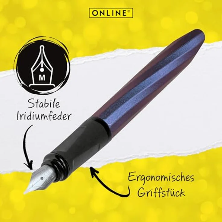 Online Pen Füller Slope, ergonomisch, ideal für die Schule, inkl. Tintenpatrone – Bild 3