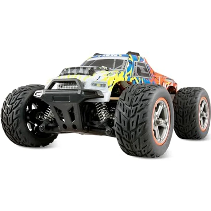 Amewi MAX20 Monstertruck Brushed 50km/h 4WD 1:20 RTR, blau/orange, mit Aluminium Skidplates, LED-Beleuchtung und Überschlagschutz – Bild 1