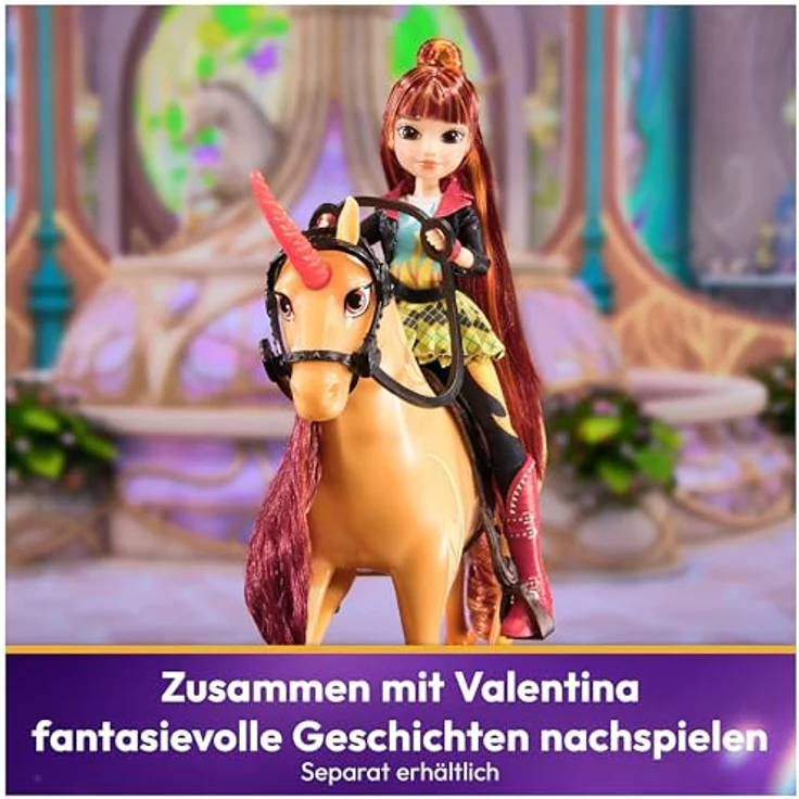 Spin Master Unicorn Academy Fashion Unicorn Cinder, 28 cm, mit funkelndem Horn und buntem Schopf, inspiriert von der Netflix-Serie – Bild 5