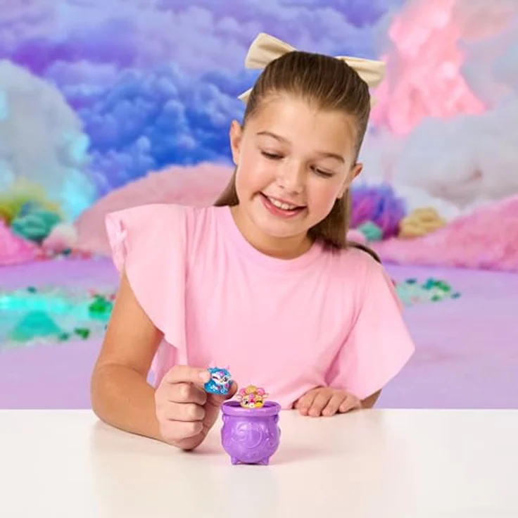 Moose Toys Magic Mixies Minis Shimmerverse-Serie, Sammelpackung mit 9 Mini-Mixies, inkl. 2 versteckten Figuren, magisches Sprudelkessel-Auspackerlebnis, 5 neue Zauberkräfte, 90 zum Sammeln – Bild 4