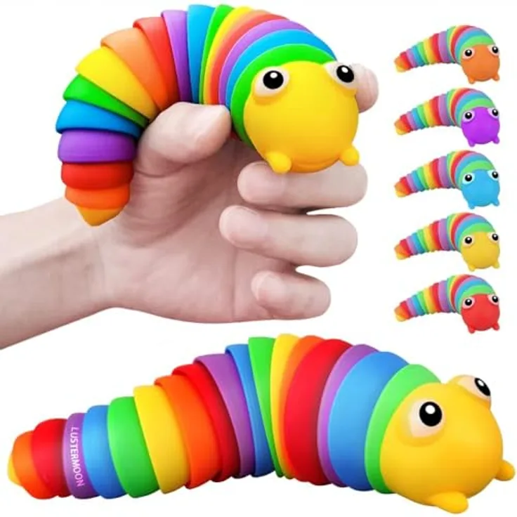 LUSTERMOON Raupe Dekompression Spielzeug, 2-teilige Ozean Hai Fidget Spielzeug für Stressabbau, ideal für Autismus und ADHD