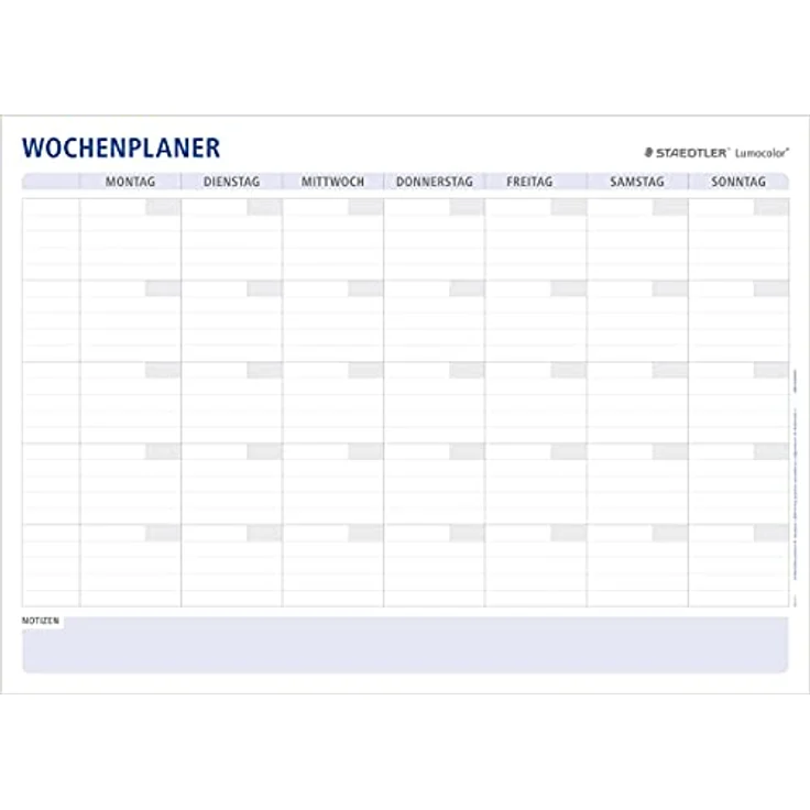 STAEDTLER Wochenplaner Lumocolor, wiederverwendbar, trocken abwischbar, Größe DIN A1, im Set mit 2 Stiften Lumocolor correctable M rot, schwarz und 2 Stiftklemmen, 641 A1-1 – Bild 2