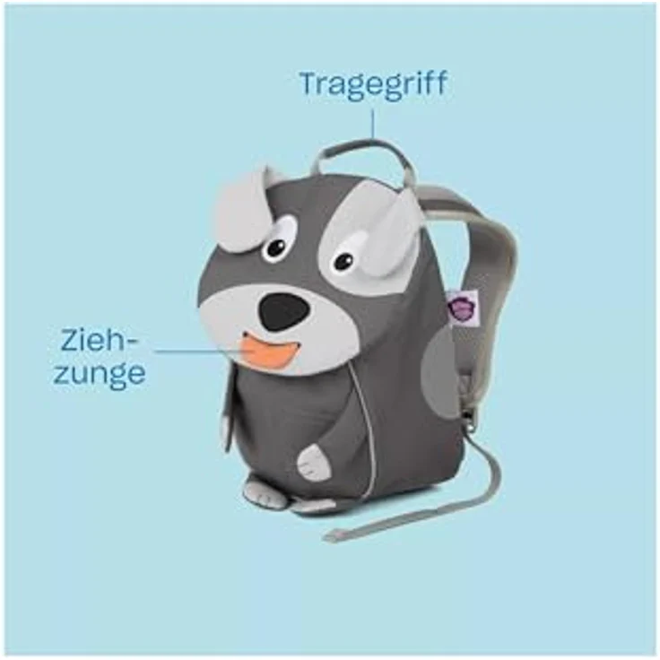 Affenzahn Kleiner Freund Kindergarten-Rucksack Ergonomisch Reflektierend Ziehzunge mit Namensschild Tukan - Lila – Bild 2