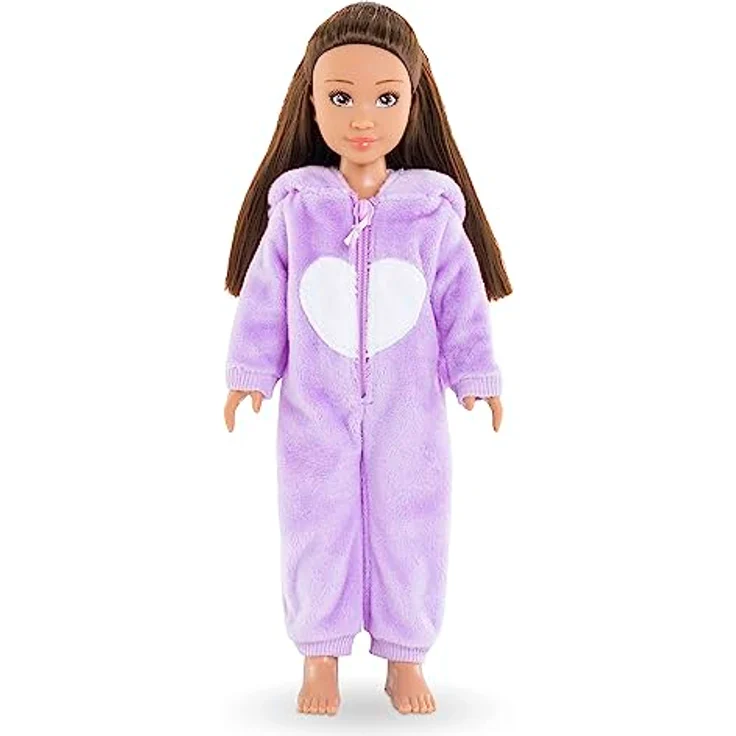 Corolle 9000600210 Girls Luna Pyjama Party, Ankleidepuppe im kuscheligen Einhorn-Onesie, 7 Teile, Schlafsack, Vanilleduft, 28cm, ab 4 Jahren – Bild 3