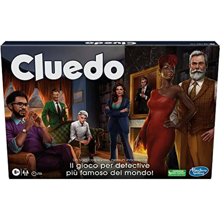 Hasbro Gaming Cluedo Classico Refresh, Mysteriums- und Ermittlungsspiel für Kinder ab 8 Jahren, 2-6 Spieler, mit verbesserten Spielkomponenten