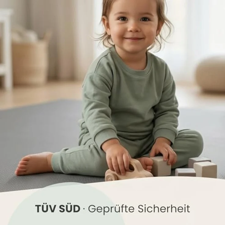 LittleTom Puzzlematte für Kinder – 18-teilig, 30x30 cm, TÜV-geprüfte Krabbelmatte in modernen Pastelltönen, beidseitig verwendbar, wasserfest und hautfreundlich – Bild 2
