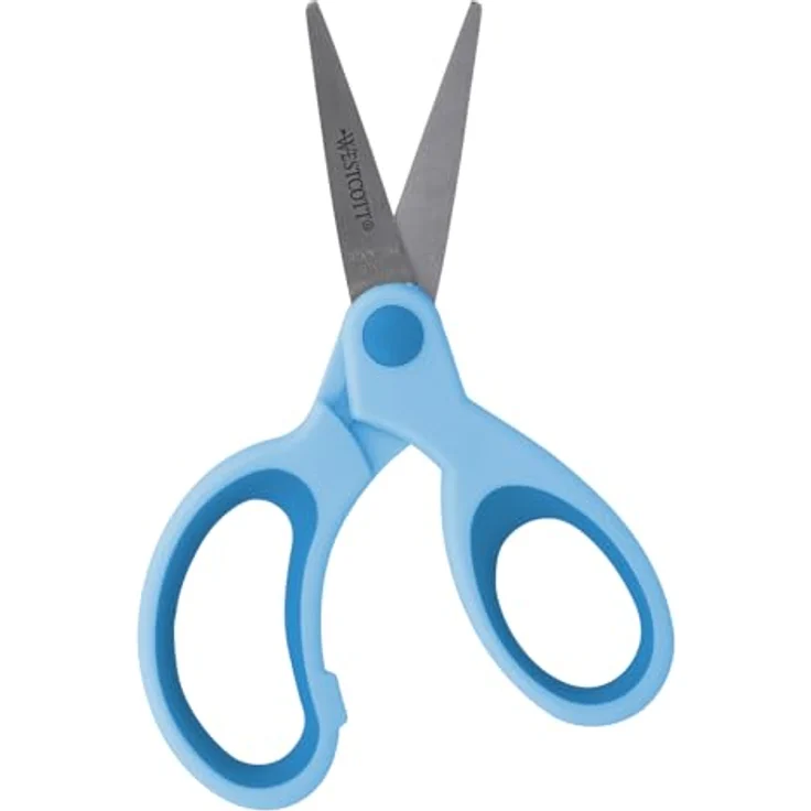 Westcott Softgrip Kids Kinderschere für Rechtshänder mit Spitze, 13 cm, blau – Bild 2