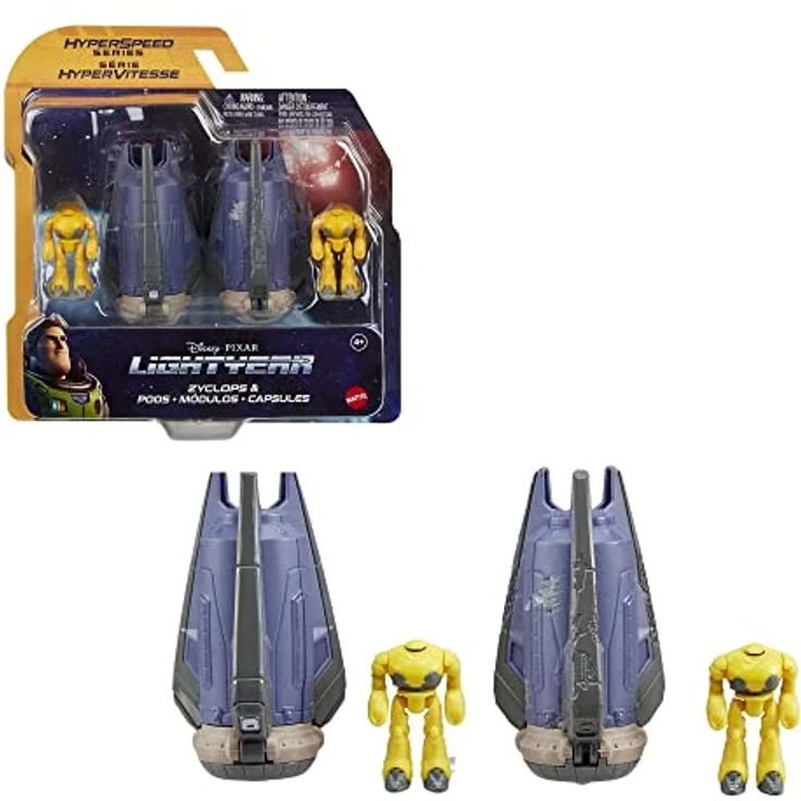Buzz Lightyear HHJ96 - Superspeed-Serie Zyclops-Raumkapsel Kampfwunden- und Zyclopsfigur, ca. 10 cm langes Fahrzeug und über 4 cm große Figur, Spielzeug für Kinder ab 4 Jahren – Bild 2