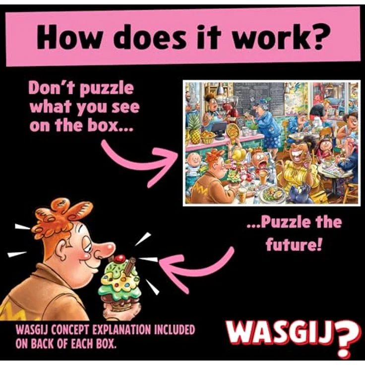 Jumbo Wasgij Destiny 27 - Von der Cafeteria zur Kaffeebar! - 1000 Teile Puzzle, umweltfreundlicher Karton, 68 x 49 cm – Bild 4