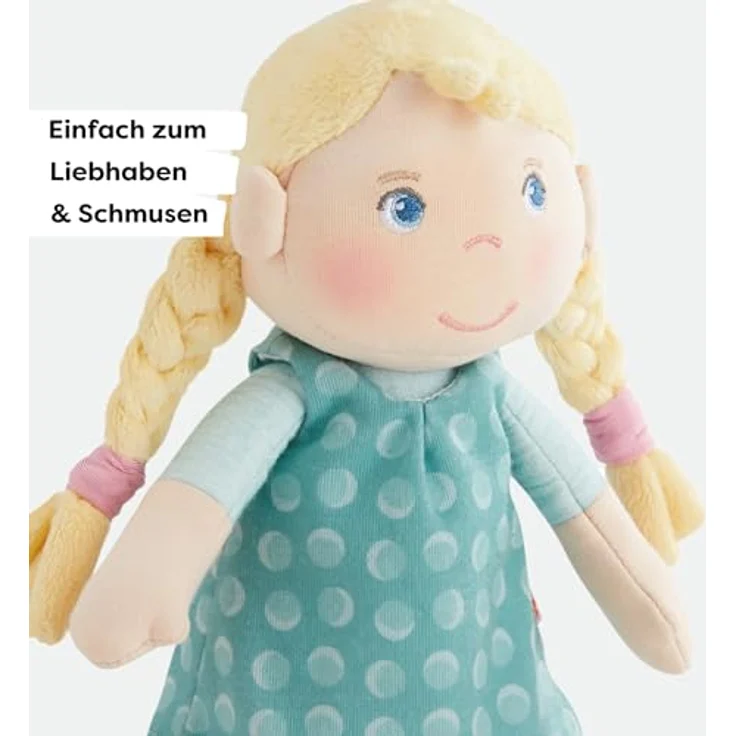 Haba Stoffpuppe / Kuschelpuppe 25 cm - Linnéa, weiche Begleiterin für Babys, waschbar bei 30 °C, Baumwolle und Polyester – Bild 3