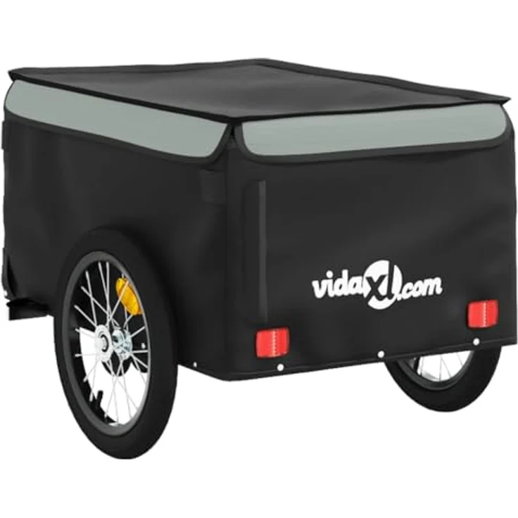 vidaXL Fahrradkinderanhänger, robust und vielseitig, schwarz und grau – Bild 8
