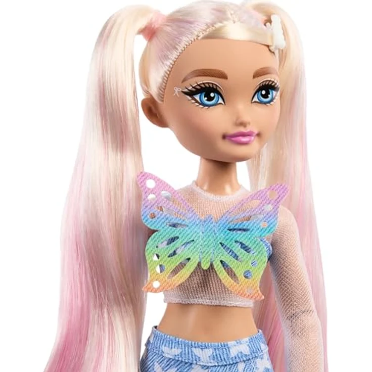 Barbie Anziehpuppe Barbie Dream Besties Rollschuh-Party Malibu, Puppe mit Schmetterlings-Outfit und Rollschuhen, blondes Haar – Bild 2