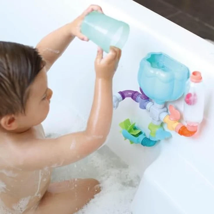 Nuby Wacky Waterworks, Bade-Spielzeug mit Saugnapf für kognitives Wachstum | Interaktives Wasserspielzeug für Kinder ab 18 Monaten | Sensory Entwicklung, einfache Montage und Pflege – Bild 2