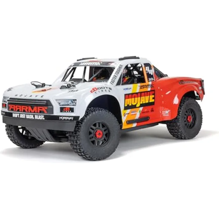 ARRMA Mojave 4X4 4S BLX 1/8th Scale Desert TRK Weiß/Rot ARA4404T1, Ferngesteuertes Auto mit 4S LiPo-fähigem Brushless Power System