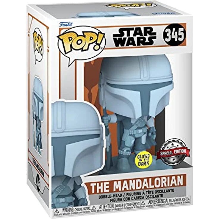 Funko Pop Star Wars The Mandalorian Holographic #345, Sammelfigur mit leuchtendem Hologramm in exklusiver Entertainment Earth Edition – Bild 3