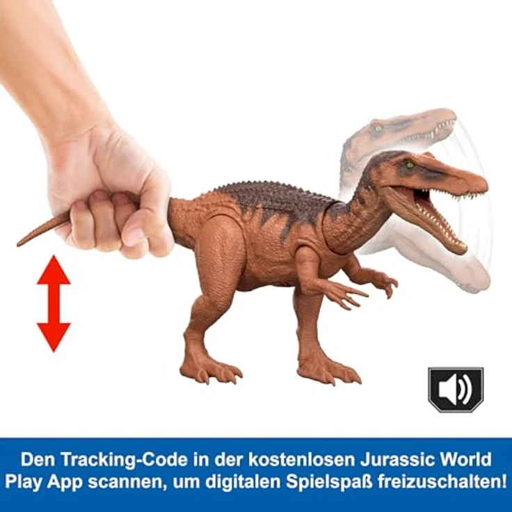 Mattel® Jurassic World, Rebirth Wild Roar Baryonyx, Actionfigur mit beweglichem Schwanz und Geräuschfunktion, ca. 33 cm lang – Bild 3