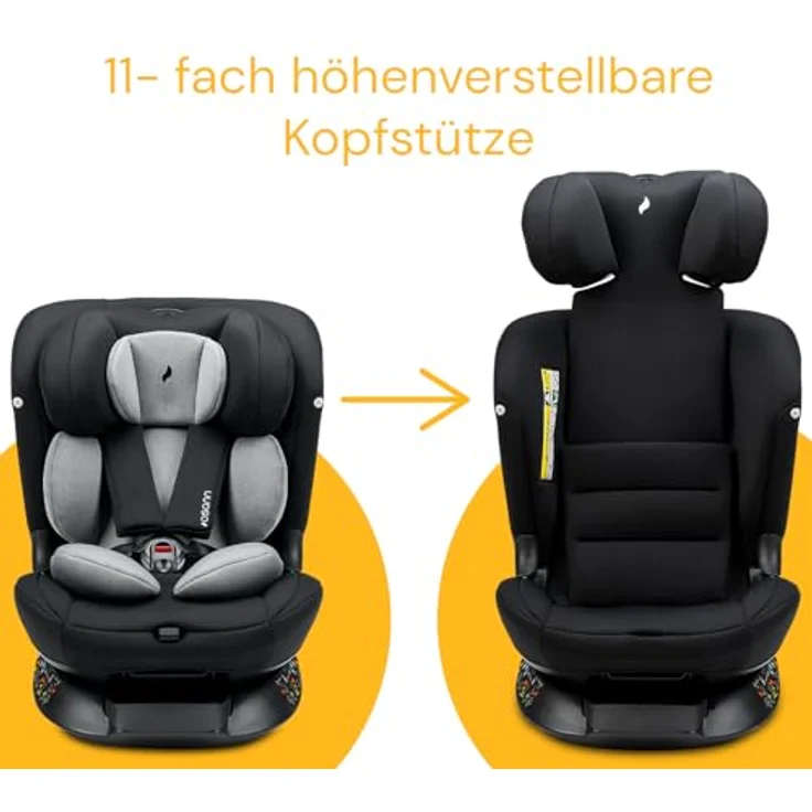 Osann Taos 360 Reboarder, drehbar mit Isofix-Basis & Top-Tether, ab Geburt bis 150 cm, Grey Melange – Bild 8