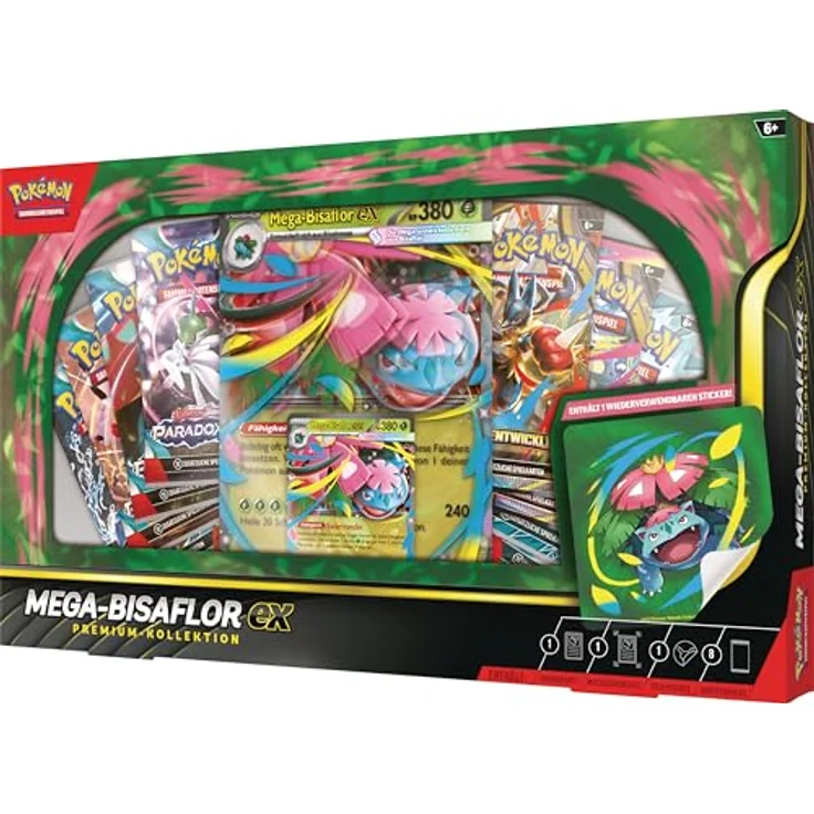 Pokémon Premium-Kollektion Mega-Bisaflor-ex, holografische Promokarte & 8 Boosterpacks – Bild 3