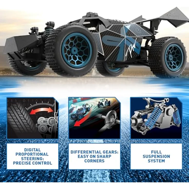 Silverlit Rocket One, 2.4 GHz, ferngesteuertes Auto mit 25 km/h Höchstgeschwindigkeit, digitaler Proportionalsteuerung und Vollfederung – Bild 5