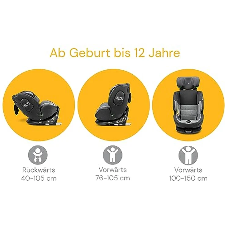 Osann Autokindersitz One360 i-Size, 360 Grad drehbarer Kindersitz Reboarder mit Isofix, ab: Geburt, Modernes Design und hochwertige Verarbeitung, verschiedene Farben – Bild 6