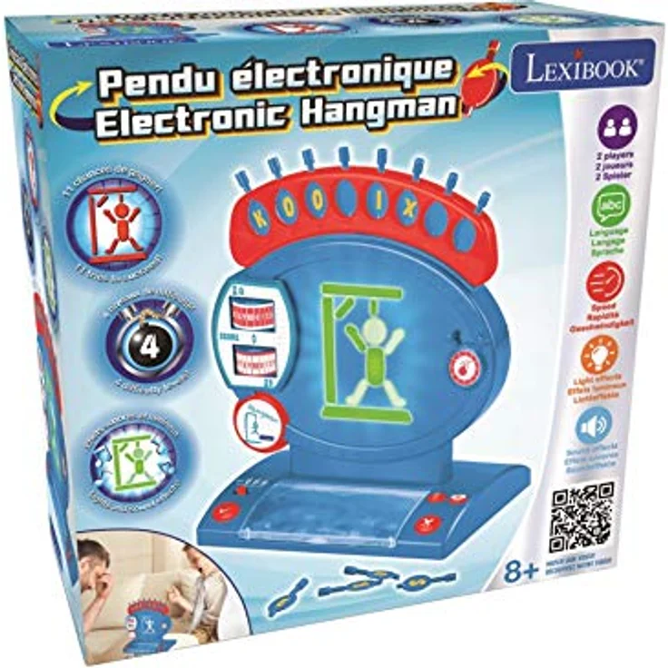 Lexibook JG800, Elektronisches Henker-Spiel für Jungen und Mädchen, multilingual mit Ton- und Lichteffekten, ab 8 Jahren – Bild 3