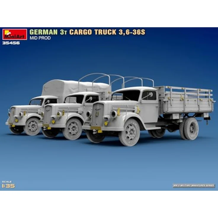 MiniArt 1:35 Dt. 3t Cargo Truck 3,6-36S, Detaillierter Modellbausatz mit fotogeätzten Teilen und historischen Abziehbildern – Bild 7