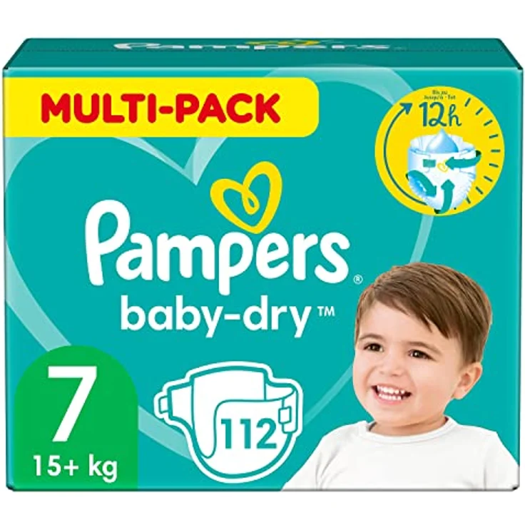 Pampers - Baby-Dry Windeln, Gr. 7 Monatsbox, 1er Pack (1 x 112 Stück) – Bild 2
