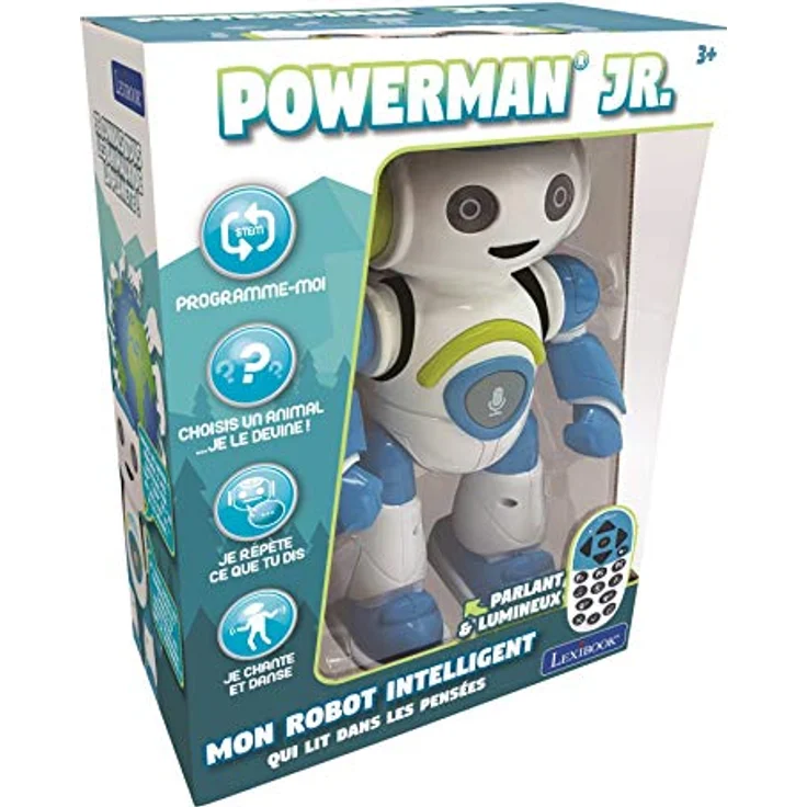 Lexibook ROB20FR Powerman Jr Intelligenter Roboter für Jungen und Mädchen, zum Spielen von Musik, Quiz Tiere, programmierba, Weiß (Französische Version) – Bild 8