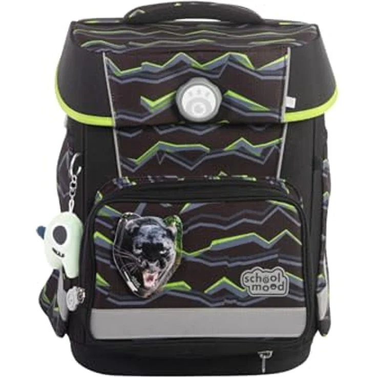SCHOOL-MOOD® Schulrucksack Champion Maxx Pro Finn (Raubkatze), 7-tlg. Set mit höhenverstellbarem System, ergonomischem Rückenpolster und reflektierenden Flächen – Bild 2