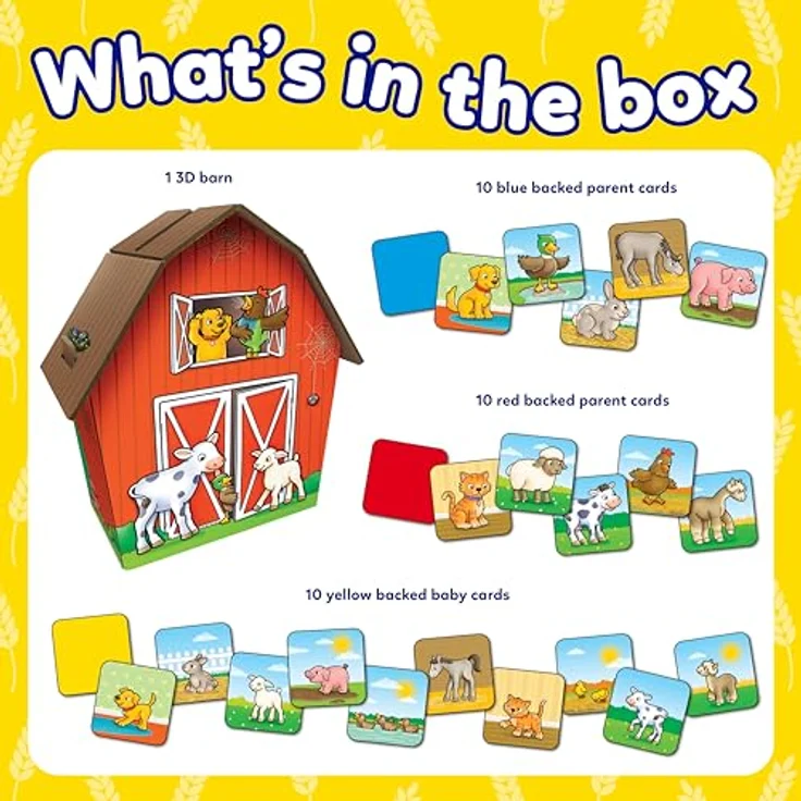 Orchard Farmyard Families, Zuordnungs- und Buchungsspiel mit 30 Karten und 3D-Scheune für Kinder ab 2 Jahren – Bild 3