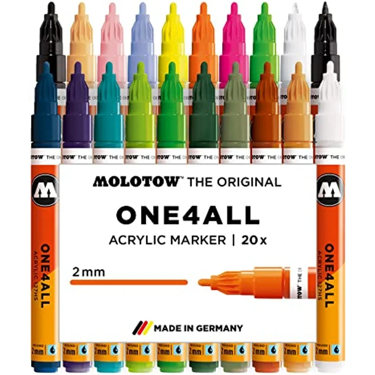 MOLOTOW Permanentmarker ONE4ALL 127 HS, nachfüllbar, wasserfest, orange – Bild 2
