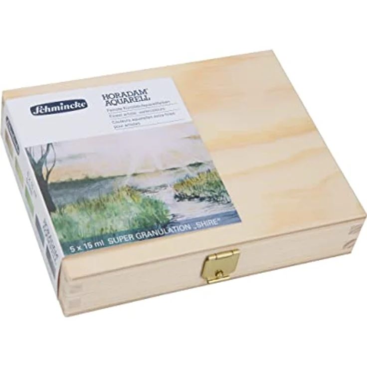 Schmincke HORADAM® AQUARELL Super Granulation Set Auen, 5 x 15 ml Tuben mit sehr stark granulierenden Farbtönen für Aquarellmalerei – Bild 1