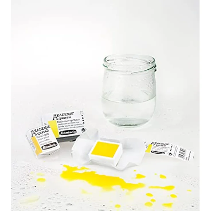 Schmincke Akademie Aquarell kompakter Farbkasten, Grundsortiment mit 12 x 1/2 Näpfchen, hoch lichtechte Künstlerfarben im Metallkasten – Bild 3