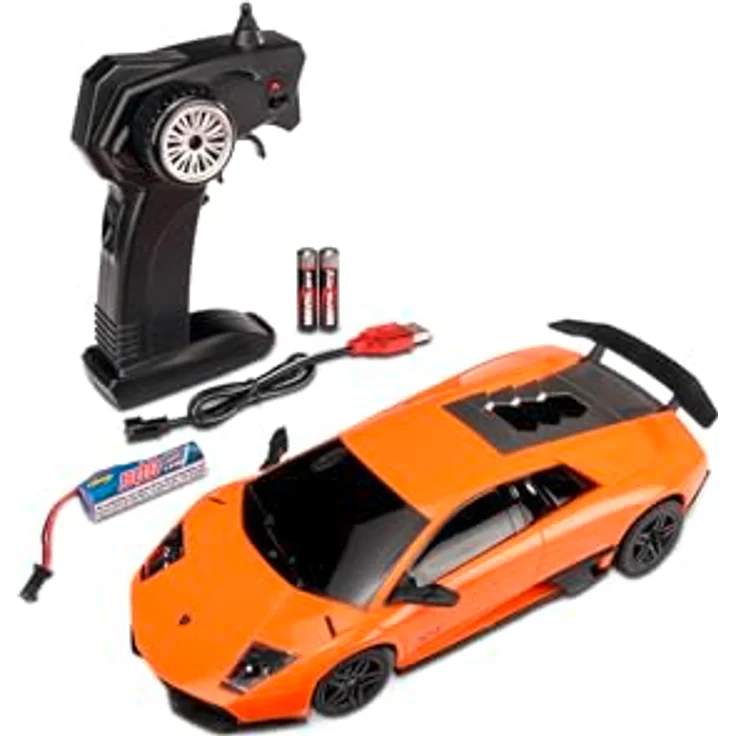 Carson 500404307 Lamborghini Murcielago SV 1:24, ferngesteuertes Auto mit LED-Beleuchtung, Fahrzeit ca. 60 min, 2.4G 100% RTR – Bild 1