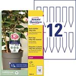 AVERY Zweckform T3005-10 wetterfeste Steckschilder 120 Stück (100x20mm auf A4, beidseitig bedruckbare Pflanzenschilder, reißfest, strapazierfähig, Gartenschilder, Pflanzenbeschilderung) Folie, weiß