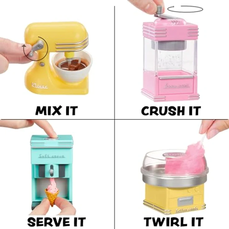 MGA Miniverse-Mini Appliances S2 0, Miniatur-Küchengeräte Set mit Softeismaschine, Zuckerwatte-Automat, Eis-Crusher und Küchenmaschine, verschiedene Farben – Bild 2