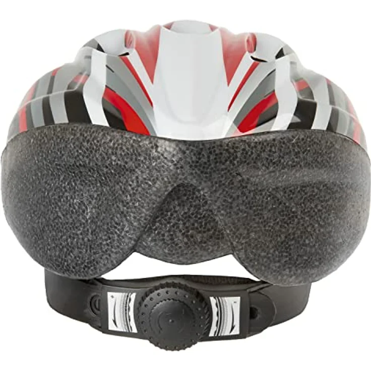 M-Wave Fahrradhelm, Rot/Schwarz/Weiß/Silber, M, 53-57 cm mit Microshell Oberschale und 10 Belüftungsöffnungen – Bild 4