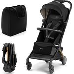 Kinderkraft PILOT 2, Reisebuggy & Sportwagen in Midnight Black, Cabin Size bis 22 kg, nur 8 kg, inkl. Tragetasche und Tragegurt, mit Liegeposition und Gratis Mobilitätsgarantie