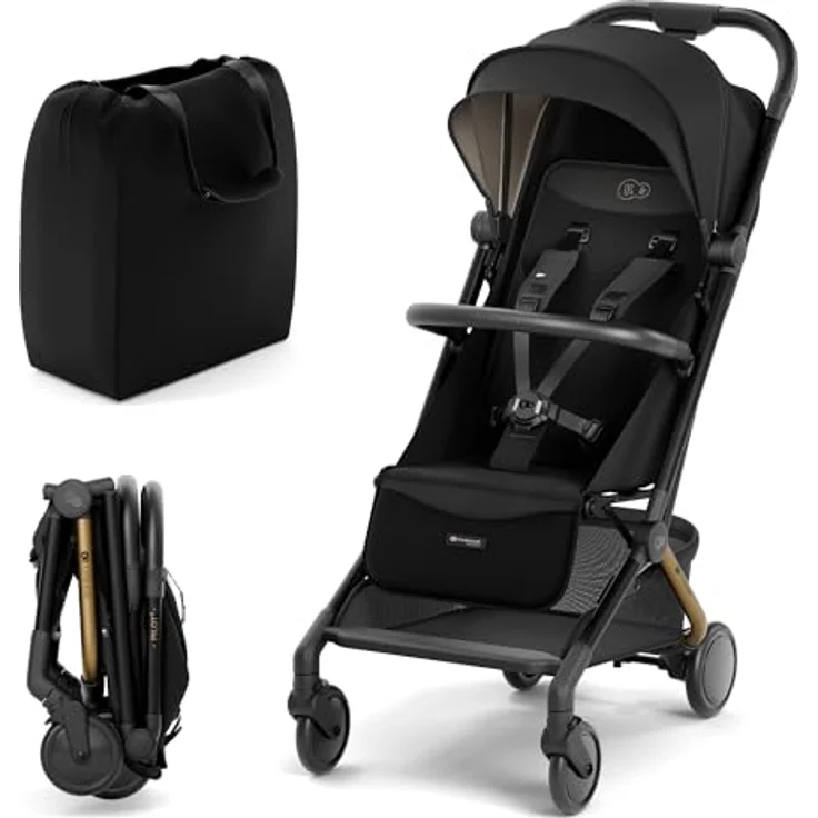 Kinderkraft PILOT 2, Reisebuggy & Sportwagen in Midnight Black, Cabin Size bis 22 kg, nur 8 kg, inkl. Tragetasche und Tragegurt, mit Liegeposition und Gratis Mobilitätsgarantie – Bild 1