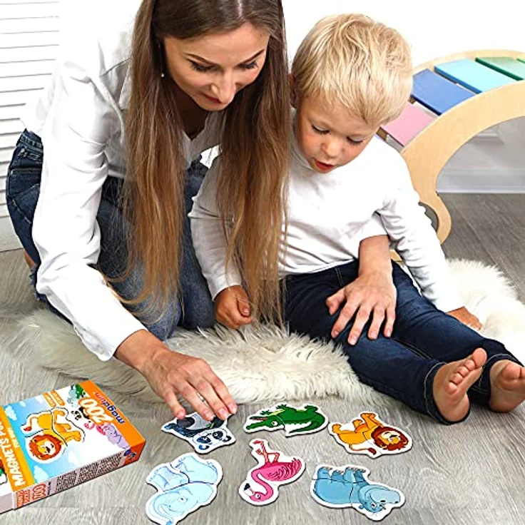Magdum 6 Zoo Magnete Kinder Puzzle ab 3 Jahren - Magnete Kinder für magnettafel - Magnet Spielzeug Kinder -Magnetische Puzzle 3 Jahre - Spielzeug ab 3 Jahre -Lernspiele ab 3 Jahre -Magnet Puzzle – Bild 8