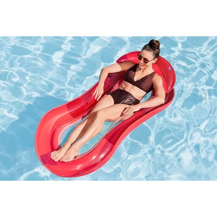 Bestway Hydroluxe Lounge Luftmatratze, 1.60m x 84cm mit Kopfstütze und Netz-Liegefläche, sommerliches Design – Bild 3