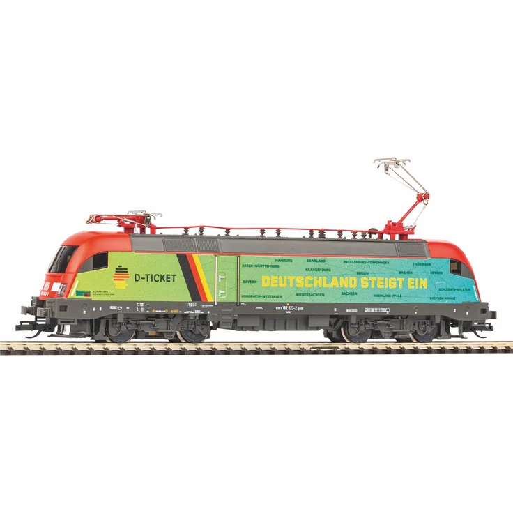 Piko TT-E-Lok BR 182 Taurus D-Ticket DB AG VI + DSS 8pol. Ep VI, Modelleisenbahn Lokomotive mit digitaler Steuerung