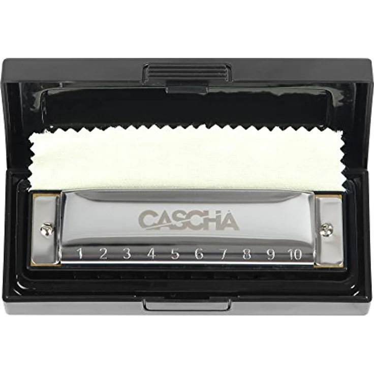Cascha Blues Mundharmonika C-Dur Anfänger & Fortgeschrittene lern Set I Hochwertige 10-Loch diatonische Harmonika mit hochwertigen Messingstimmzungen inkl. Lehrbuch - QR-Codes - Hardcase - Putztuch – Bild 5