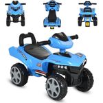 Moni Rutschfahrzeug No Fear 999, Kinderfahrzeug mit Rückenlehne, Melodien und Lichtern, Kunststoffreifen, blau